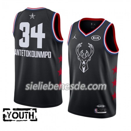 Kinder NBA Milwaukee Bucks Trikot Giannis Antetokounmpo 34 2019 All-Star Jordan Brand Schwarz Swingman